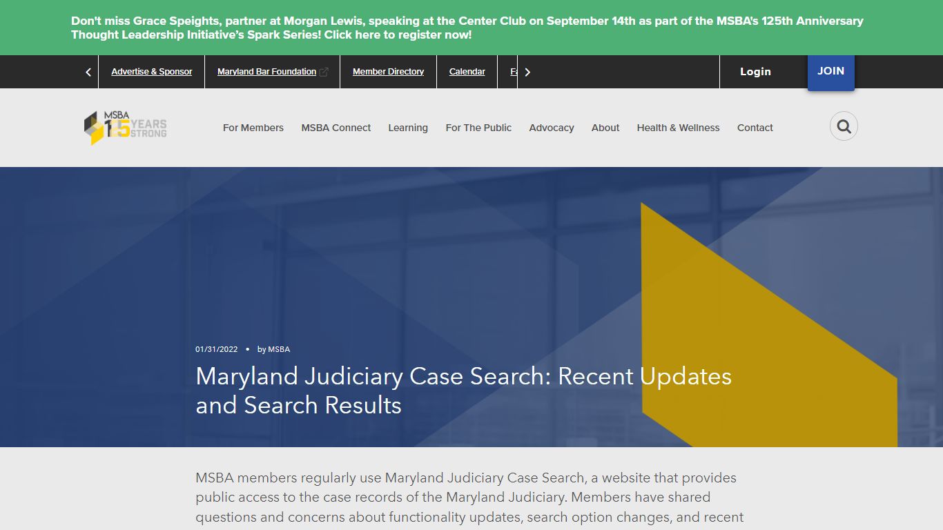 Maryland Judiciary Case Search: Recent Updates and Search ... - MSBA